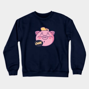 cute piggy happy Crewneck Sweatshirt